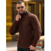imageRuncati Mens Chunky Turtleneck Sweaters Cable Knitted Casual Slim Fit Fall Winter Warm Pullover SweaterCoffee
