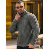 imageRuncati Mens Chunky Turtleneck Sweaters Cable Knitted Casual Slim Fit Fall Winter Warm Pullover SweaterGray