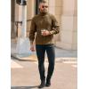 imageRuncati Mens Chunky Turtleneck Sweaters Cable Knitted Casual Slim Fit Fall Winter Warm Pullover SweaterKhaki