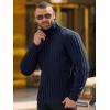 imageRuncati Mens Chunky Turtleneck Sweaters Cable Knitted Casual Slim Fit Fall Winter Warm Pullover SweaterNavy