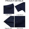 imageRuncati Mens Chunky Turtleneck Sweaters Cable Knitted Casual Slim Fit Fall Winter Warm Pullover SweaterNavy