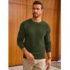imageRuncati Mens Crewneck Sweater Casual Textured Knitted Thermal Pullover SweatersArmy Green