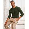 imageRuncati Mens Crewneck Sweater Casual Textured Knitted Thermal Pullover SweatersArmy Green