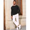 imageRuncati Mens Crewneck Sweater Casual Textured Knitted Thermal Pullover SweatersBlack