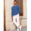 imageRuncati Mens Crewneck Sweater Casual Textured Knitted Thermal Pullover SweatersBlue Gray