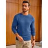 imageRuncati Mens Crewneck Sweater Casual Textured Knitted Thermal Pullover SweatersBlue Gray