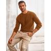 imageRuncati Mens Crewneck Sweater Casual Textured Knitted Thermal Pullover SweatersBrown