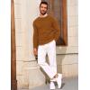 imageRuncati Mens Crewneck Sweater Casual Textured Knitted Thermal Pullover SweatersBrown