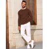imageRuncati Mens Crewneck Sweater Casual Textured Knitted Thermal Pullover SweatersCoffee