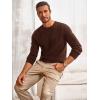 imageRuncati Mens Crewneck Sweater Casual Textured Knitted Thermal Pullover SweatersCoffee