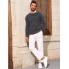 imageRuncati Mens Crewneck Sweater Casual Textured Knitted Thermal Pullover SweatersDark Gray