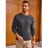 imageRuncati Mens Crewneck Sweater Casual Textured Knitted Thermal Pullover SweatersDark Gray