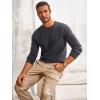 imageRuncati Mens Crewneck Sweater Casual Textured Knitted Thermal Pullover SweatersDark Gray