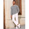 imageRuncati Mens Crewneck Sweater Casual Textured Knitted Thermal Pullover SweatersGray