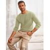 imageRuncati Mens Crewneck Sweater Casual Textured Knitted Thermal Pullover SweatersYellow Green