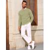 imageRuncati Mens Crewneck Sweater Casual Textured Knitted Thermal Pullover SweatersYellow Green