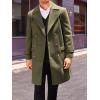 imageRuncati Mens Double Breasted Trench Coat Mid Long Jacket Notched Lapel Winter Chunky Warm OvercoatArmy Green