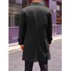 imageRuncati Mens Double Breasted Trench Coat Mid Long Jacket Notched Lapel Winter Chunky Warm OvercoatBlack