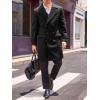 imageRuncati Mens Double Breasted Trench Coat Mid Long Jacket Notched Lapel Winter Chunky Warm OvercoatBlack