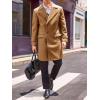 imageRuncati Mens Double Breasted Trench Coat Mid Long Jacket Notched Lapel Winter Chunky Warm OvercoatBrown