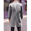 imageRuncati Mens Double Breasted Trench Coat Mid Long Jacket Notched Lapel Winter Chunky Warm OvercoatGrey