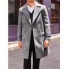 imageRuncati Mens Double Breasted Trench Coat Mid Long Jacket Notched Lapel Winter Chunky Warm OvercoatGrey