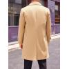 imageRuncati Mens Double Breasted Trench Coat Mid Long Jacket Notched Lapel Winter Chunky Warm OvercoatKhaki