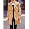 imageRuncati Mens Double Breasted Trench Coat Mid Long Jacket Notched Lapel Winter Chunky Warm OvercoatKhaki