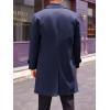 imageRuncati Mens Double Breasted Trench Coat Mid Long Jacket Notched Lapel Winter Chunky Warm OvercoatNavy Blue