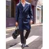 imageRuncati Mens Double Breasted Trench Coat Mid Long Jacket Notched Lapel Winter Chunky Warm OvercoatNavy Blue