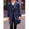 imageRuncati Mens Double Breasted Trench Coat Mid Long Jacket Notched Lapel Winter Chunky Warm OvercoatNavy Blue