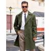 imageRuncati Mens Double Breasted Trench Coat Notch Lapel Peacoat Mid Long Winter Classic OvercoatArmy Green
