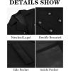 imageRuncati Mens Double Breasted Trench Coat Notch Lapel Peacoat Mid Long Winter Classic OvercoatBlack