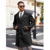 imageRuncati Mens Double Breasted Trench Coat Notch Lapel Peacoat Mid Long Winter Classic OvercoatBlack