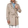 imageRuncati Mens Double Breasted Trench Coat Notched Lapel Windbreaker Jackets Causal Overcoat With BeltApricot
