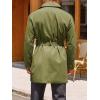 imageRuncati Mens Double Breasted Trench Coat Notched Lapel Windbreaker Jackets Causal Overcoat With BeltArmy Green