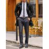imageRuncati Mens Double Breasted Trench Coat Notched Lapel Windbreaker Jackets Causal Overcoat With BeltBlack