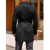 imageRuncati Mens Double Breasted Trench Coat Notched Lapel Windbreaker Jackets Causal Overcoat With BeltBlack