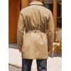 imageRuncati Mens Double Breasted Trench Coat Notched Lapel Windbreaker Jackets Causal Overcoat With BeltKhaki