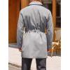 imageRuncati Mens Double Breasted Trench Coat Notched Lapel Windbreaker Jackets Causal Overcoat With BeltLight Grey
