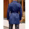 imageRuncati Mens Double Breasted Trench Coat Notched Lapel Windbreaker Jackets Causal Overcoat With BeltNavy
