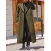 imageRuncati Mens Full Length Trench Coat Notched Lapel Long Jacket Double Breasted Classic Winter OvercoatArmy Green