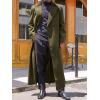 imageRuncati Mens Full Length Trench Coat Notched Lapel Long Jacket Double Breasted Classic Winter OvercoatArmy Green