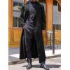 imageRuncati Mens Full Length Trench Coat Notched Lapel Long Jacket Double Breasted Classic Winter OvercoatBlack