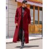 imageRuncati Mens Full Length Trench Coat Notched Lapel Long Jacket Double Breasted Classic Winter OvercoatBurgundy