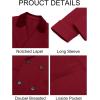 imageRuncati Mens Full Length Trench Coat Notched Lapel Long Jacket Double Breasted Classic Winter OvercoatBurgundy