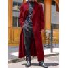 imageRuncati Mens Full Length Trench Coat Notched Lapel Long Jacket Double Breasted Classic Winter OvercoatBurgundy