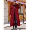 imageRuncati Mens Full Length Trench Coat Notched Lapel Long Jacket Double Breasted Classic Winter OvercoatBurgundy