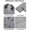 imageRuncati Mens Full Length Trench Coat Notched Lapel Long Jacket Double Breasted Classic Winter OvercoatGrey