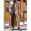 imageRuncati Mens Full Length Trench Coat Notched Lapel Long Jacket Double Breasted Classic Winter OvercoatKhaki